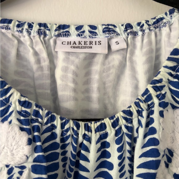 Chakeris Blue & White Morgan Maxi Dress with cut-outs - Picture 5 of 5